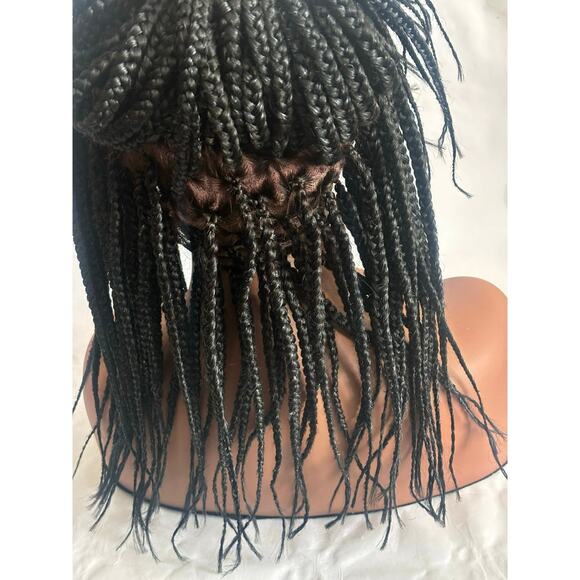 Full Lace Knotless Box Braided Wig color 280 Black w/ Gray - Picture 7 of 14